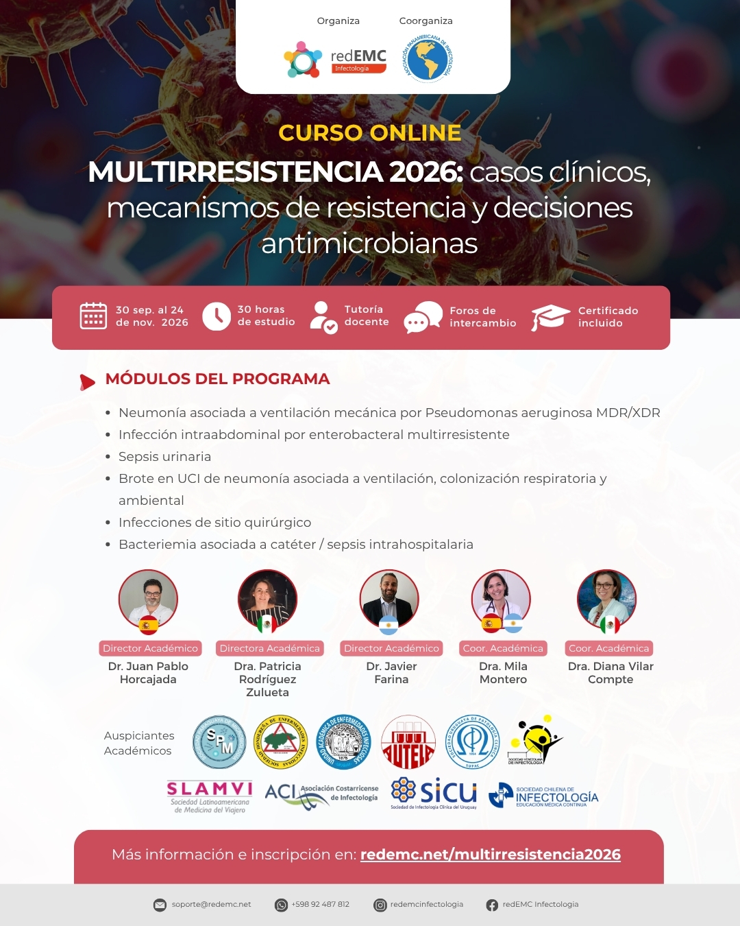 CURSO ONLINE MULTIRRESISTENCIA 2026: casos clínicos, mecanismos de resistencia y decisiones antimicrobianas