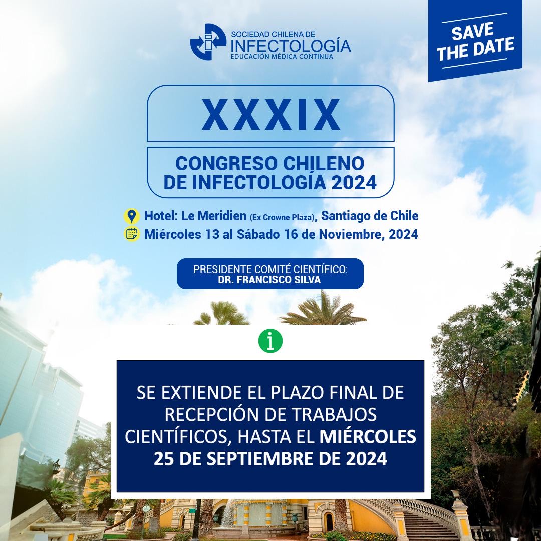 Se extendió el plazo para el envío de trabajos científicos para el Congreso Chileno de Infectología 2024