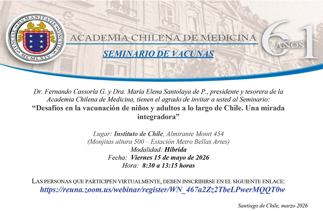 Seminario de Vacunas 2026 “Desafíos en la vacunación de niños y adultos a lo largo de Chile. Una mirada integradora”.