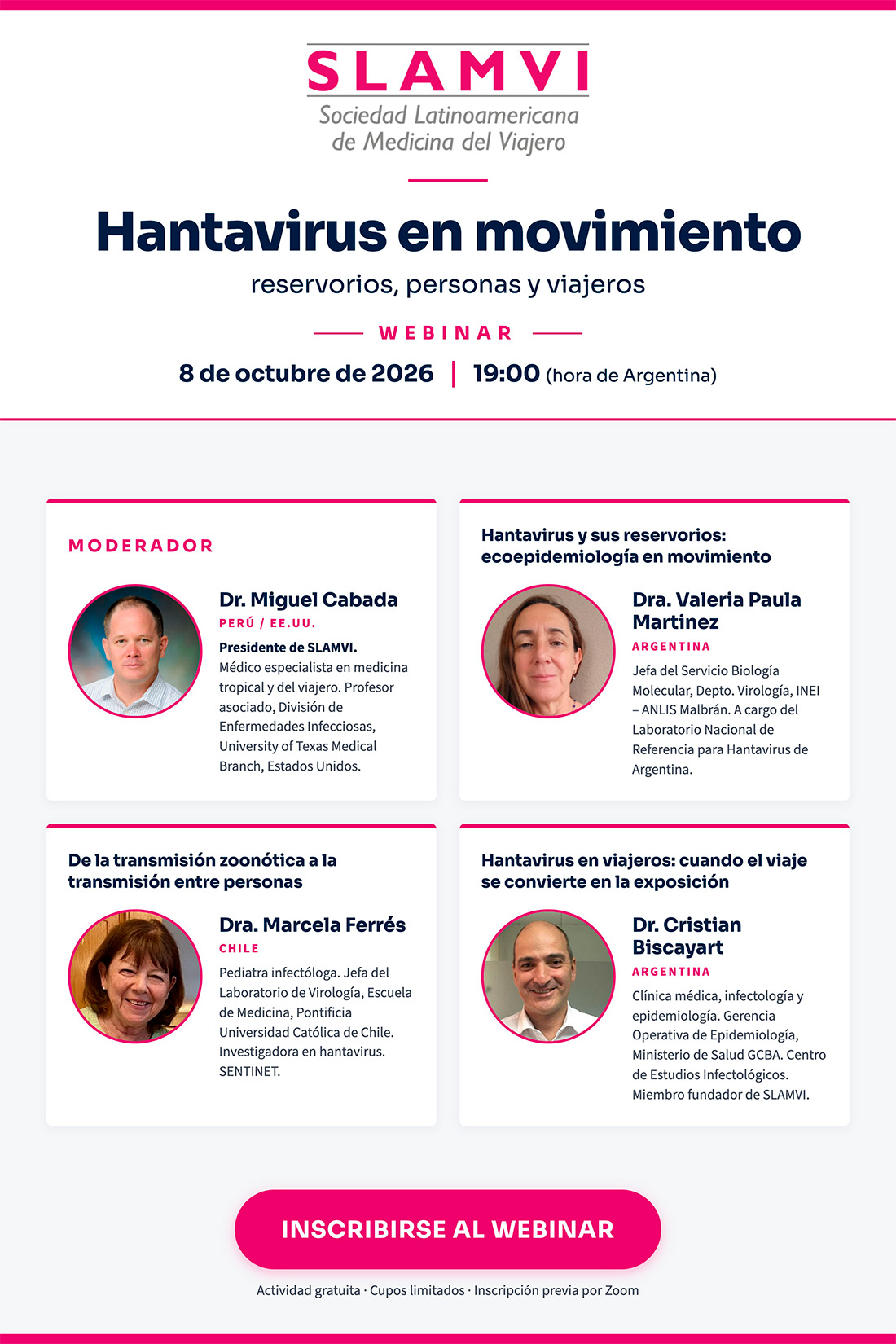 Webinar Hantavirus en movimiento reservorios, personas y viajeros