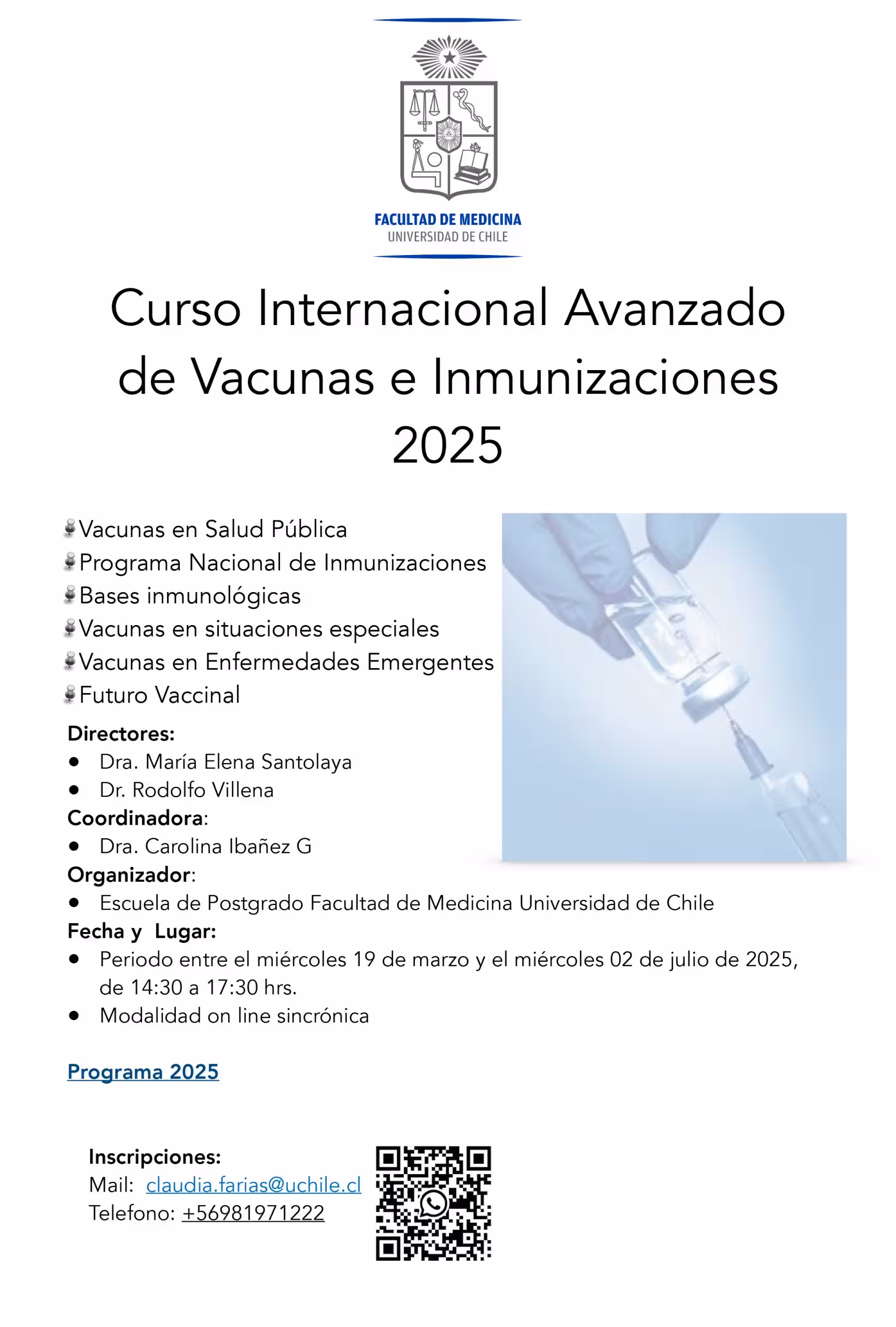 Curso Internacional Avanzado de Vacunas e Inmunizaciones 2025