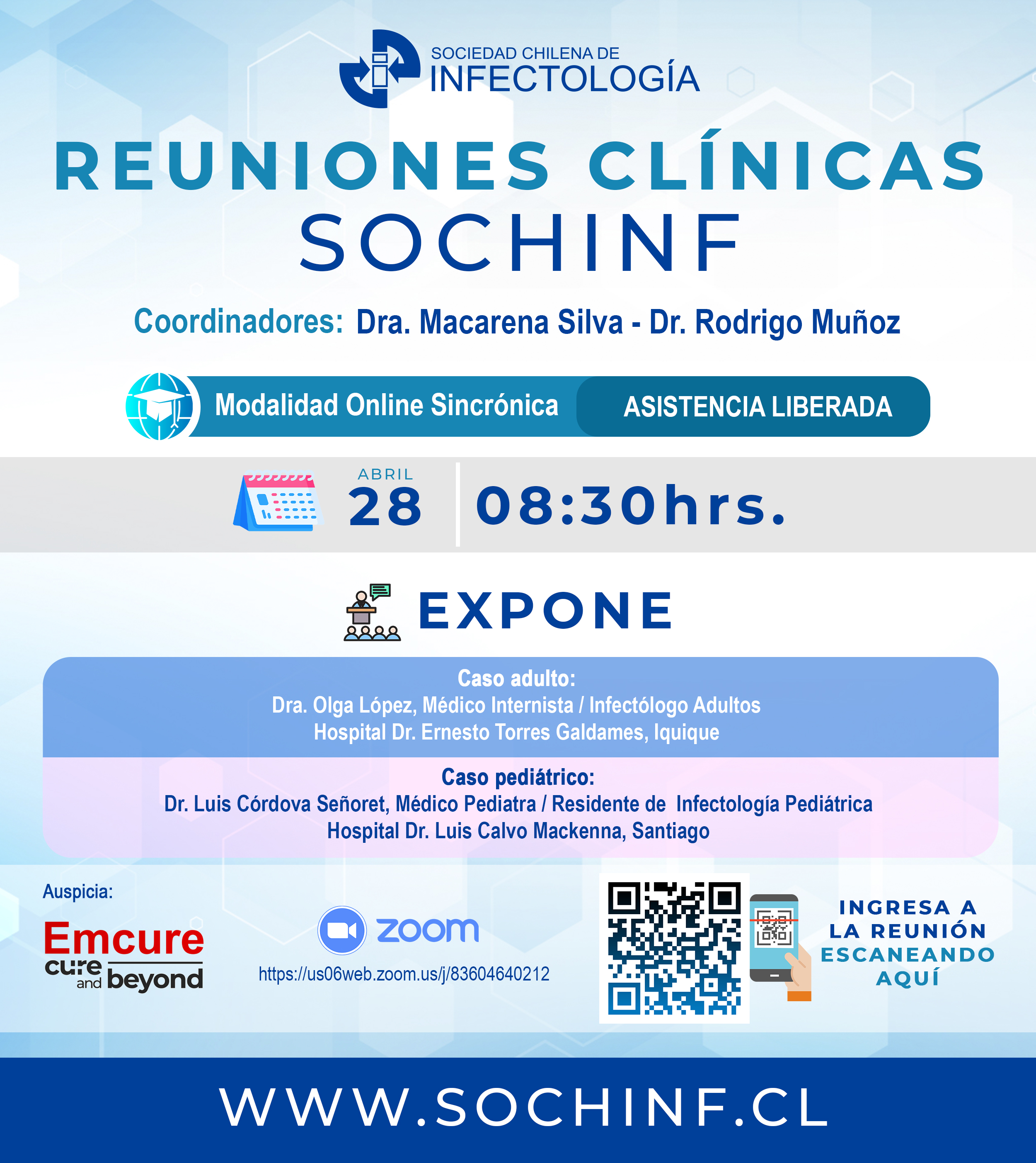 Reuniones Clínicas SOCHINF: Abril 2026