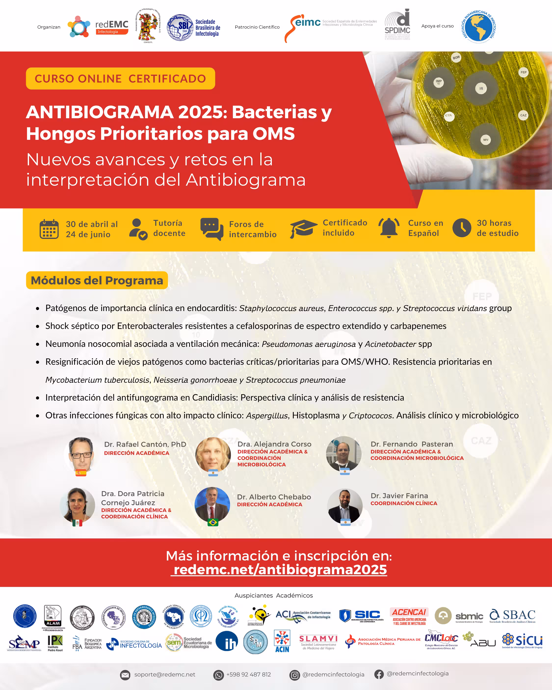 Curso Antibiograma 2025: Bacterias y hongos prioritarios para OMS