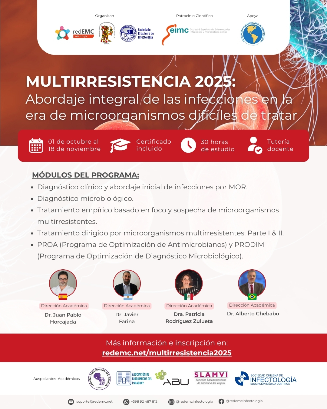Multirresistencia 2025: Abordaje integral de las infecciones en la era de microorganismos difíciles de tratar