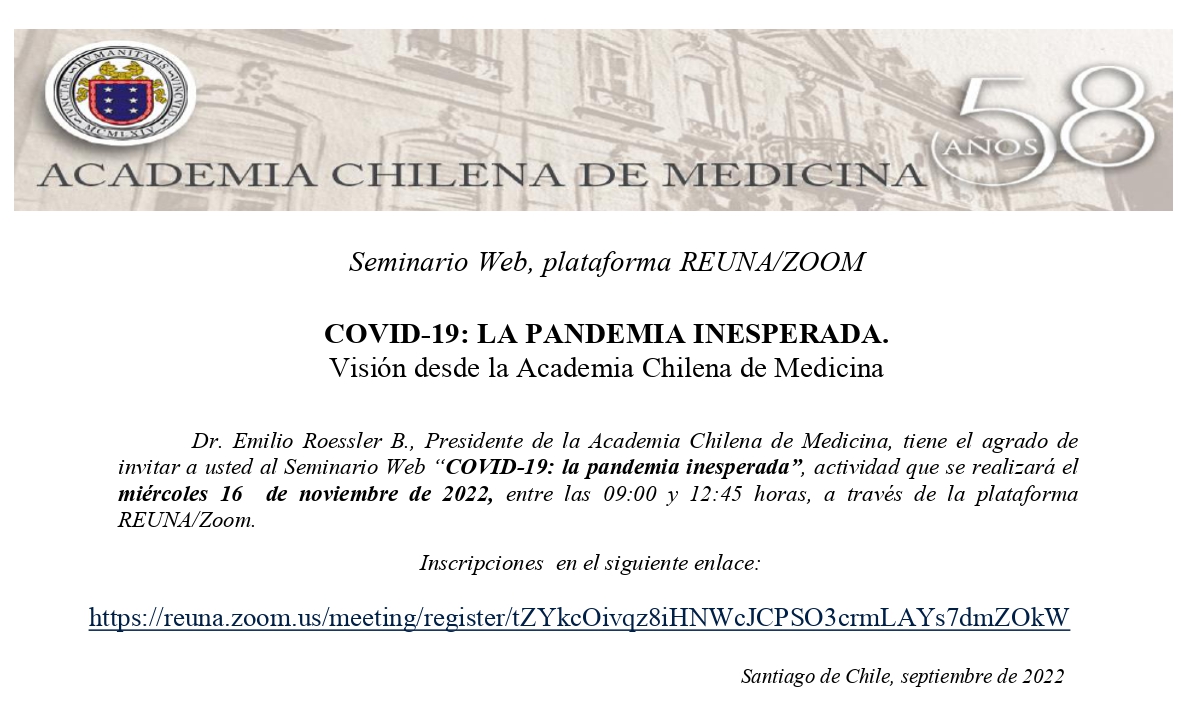 Seminario Web “COVID-19: la pandemia inesperada”