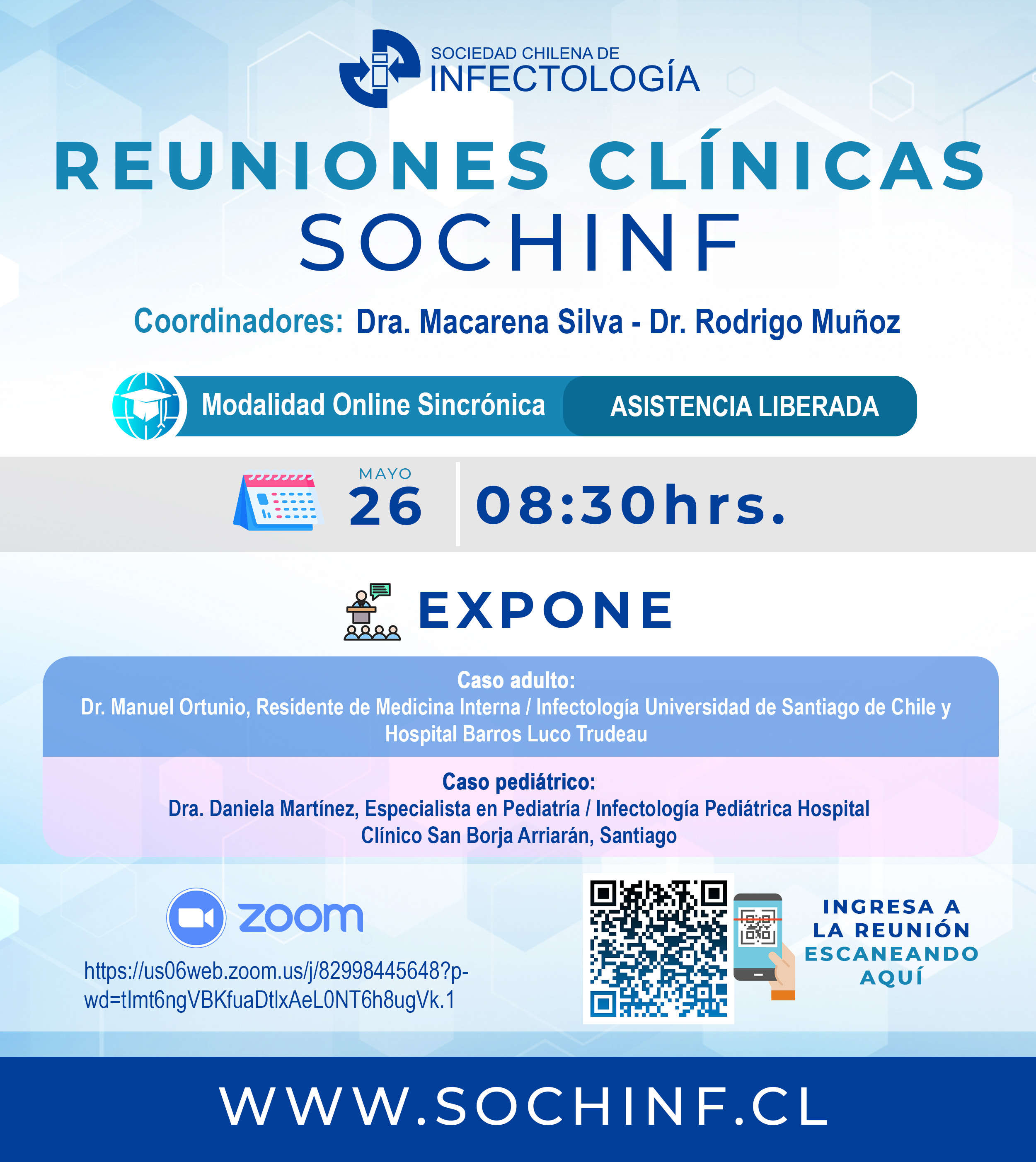 Reuniones Clínicas SOCHINF: Mayo 2026