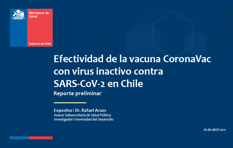 Minsal presenta resultados del estudio de la vacuna CoronaVac (Sinovac) en Chile