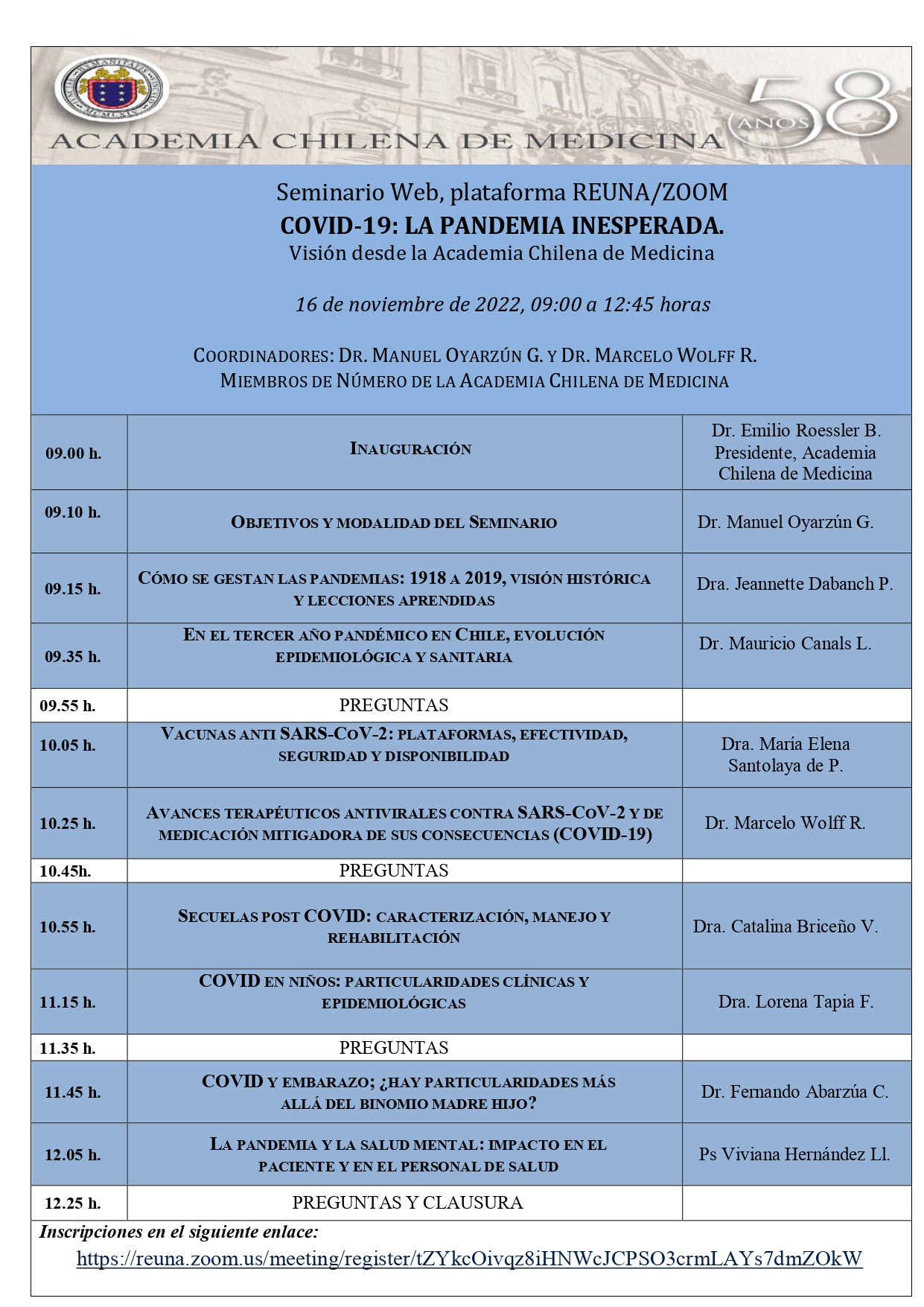 Seminario Web “COVID-19: la pandemia inesperada”